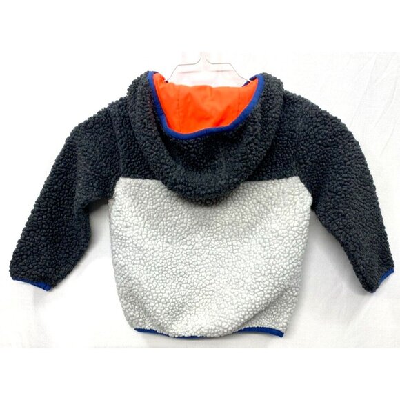 Boys Oshkosh Sherpa Pullover Hoodie Size 2T White Blue Orange Gray Soft Warm - Picture 4 of 6